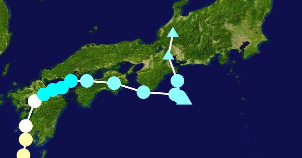 2024年 台風10号の軌跡